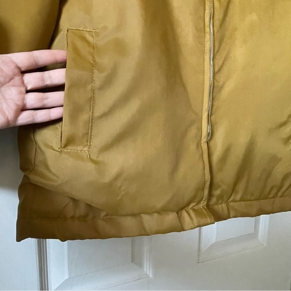 Ford Vintage Rare 90s Winter Jacket Zip Up Fuzzy Lined  Yellow Mustard Size l - Picture 10 of 16